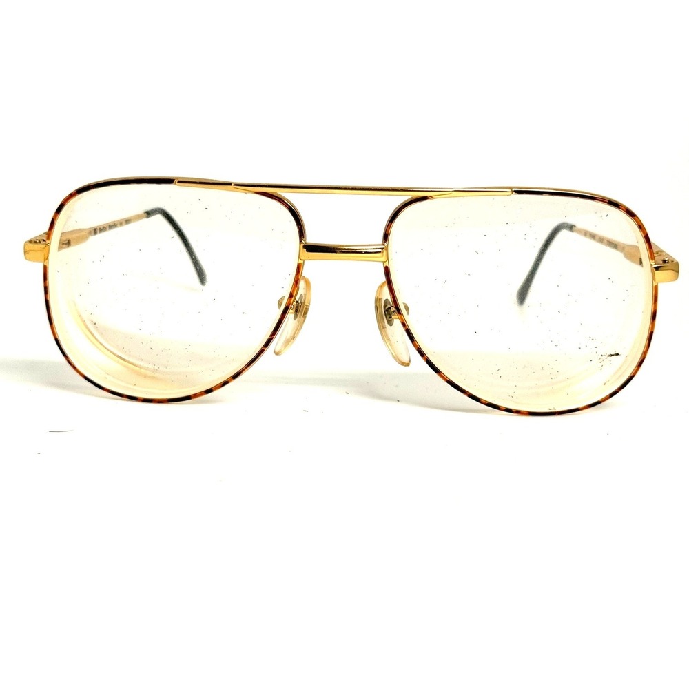 BerDel Sferoflex Ricky Aviator Eyeglasses Gold Tortoise Italy Vintage Frames